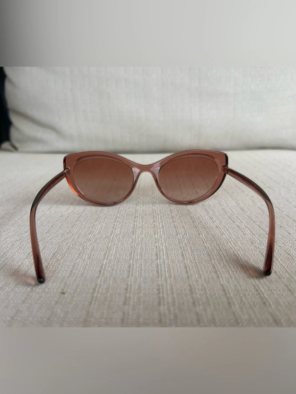 NWOT Dolce & Gabbana Brown Transparent Cat-Eye Sunglasses